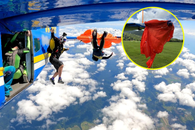 Spadochroniarz oszukał przeznaczenie! Film z przestworzy budzi grozę