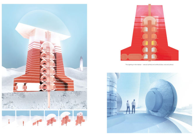 Wizualizacja projektu Lunar Lighthouse (2018)