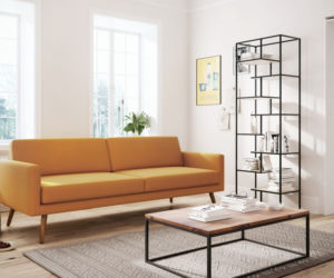 musztardowa sofa