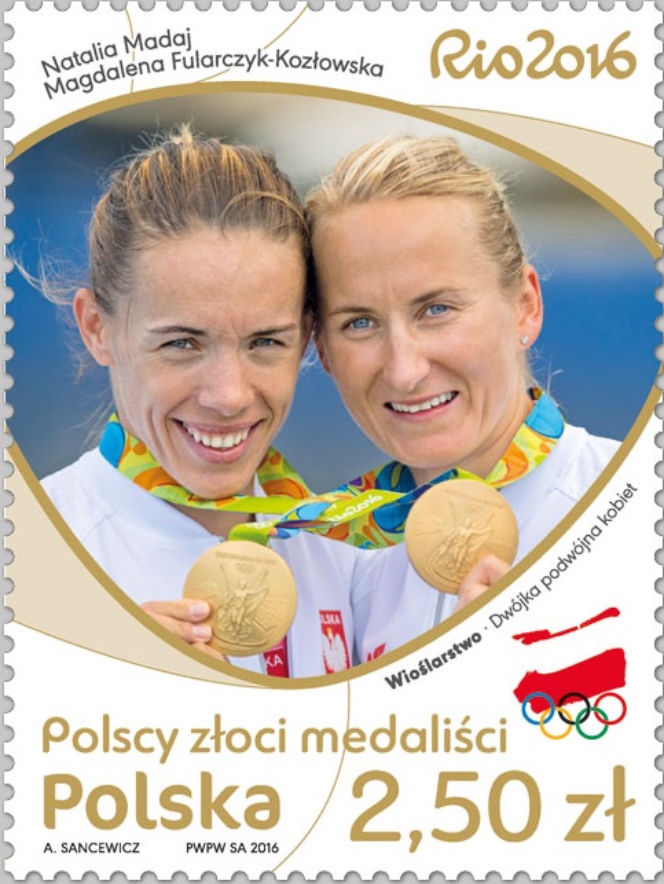 Znaczki - polscy złoci medaliści
