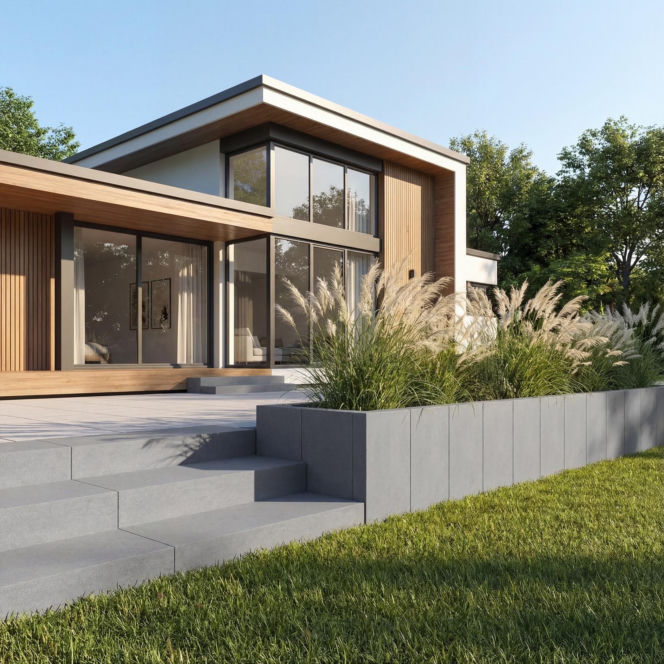 Płyty chodnikowe, palisady i stopnie schodowe, które sprawdzą się w strefie wejściowej