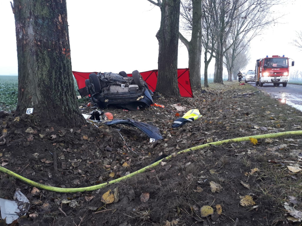 Dwie osoby nie żyją. Tragedia na drodze w pow. kościańskim
