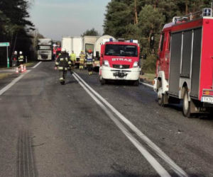 Jacentów: KARAMBOL na DK74. Rozbity RADIOWÓZ i cysterna z LPG!