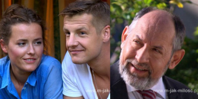 M jak miłość. Paweł Zduński (Rafał Mroczek), Ala (Olga Frycz), Stefan (Zbigniew Waleryś)