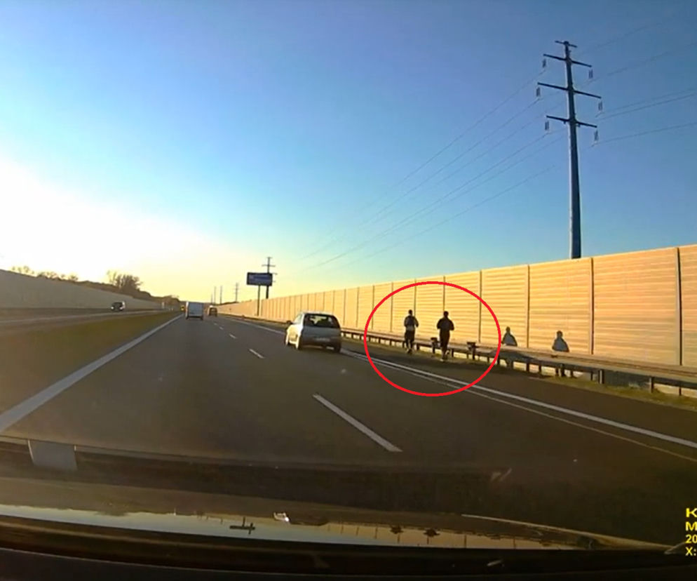 Skrajna nieodpowiedzialność! Urządzili sobie bieg po pasie awaryjnym na autostradzie A4
