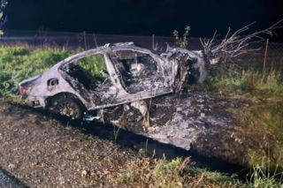 Pijany kierowca i pożar BMW na DK-63 w Suchożebrach