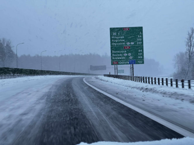 Śnieg na północy Polski