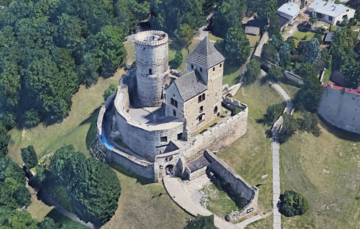 Widok satelitarny Zamku w Będzinie