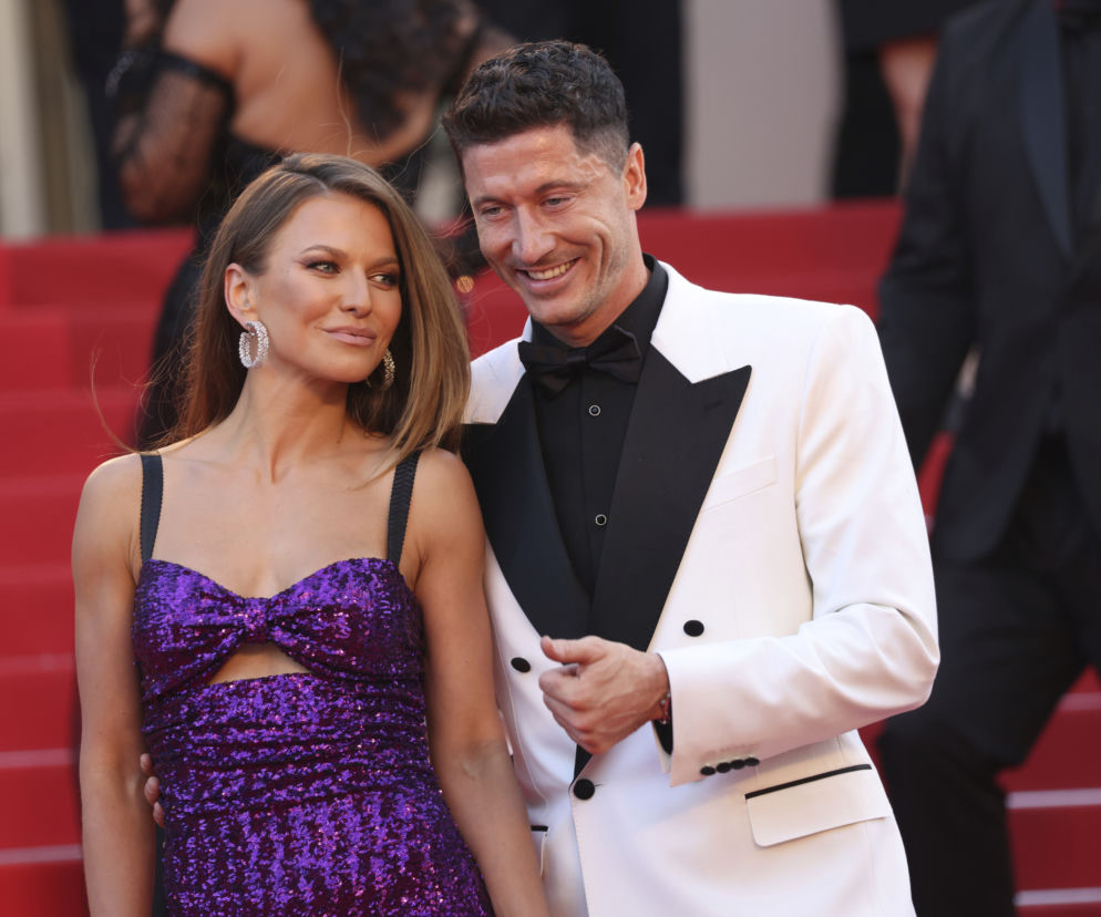 Anna Lewandowska i Robert Lewandowski w Cannes