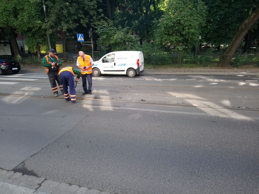 Wykolejenie tramwaju w centrum Krakowa 