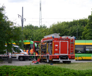 Zderzenie dwóch tramwajów przy rondzie Starołęka! Kilka osób ciężko rannych! 05.08.2021