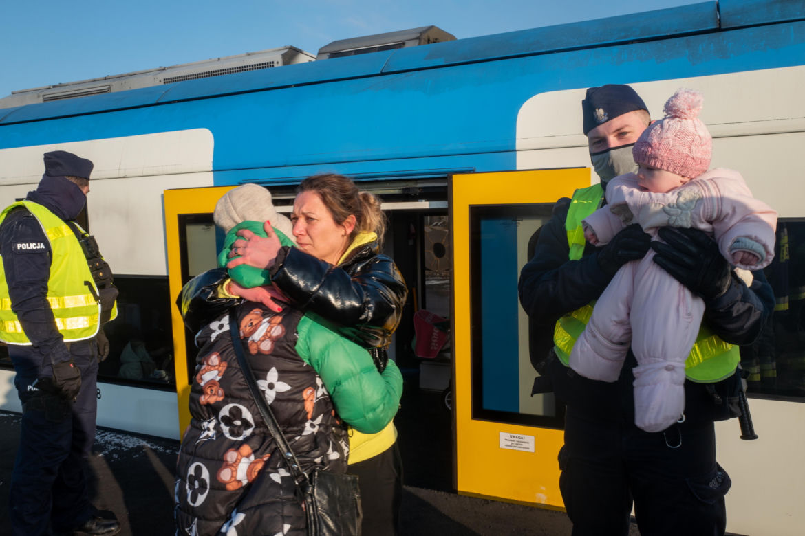 Ukraina. Pociąg z Lwowa z ukraińskimi uchodźcami