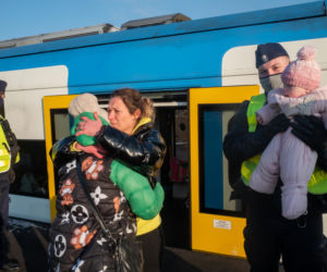 Ukraina. Pociąg z Lwowa z ukraińskimi uchodźcami