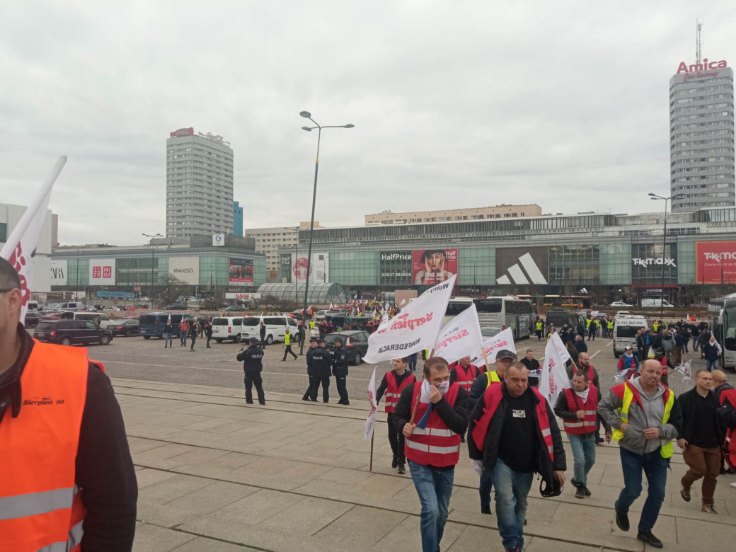 Protest górników w Warszawie