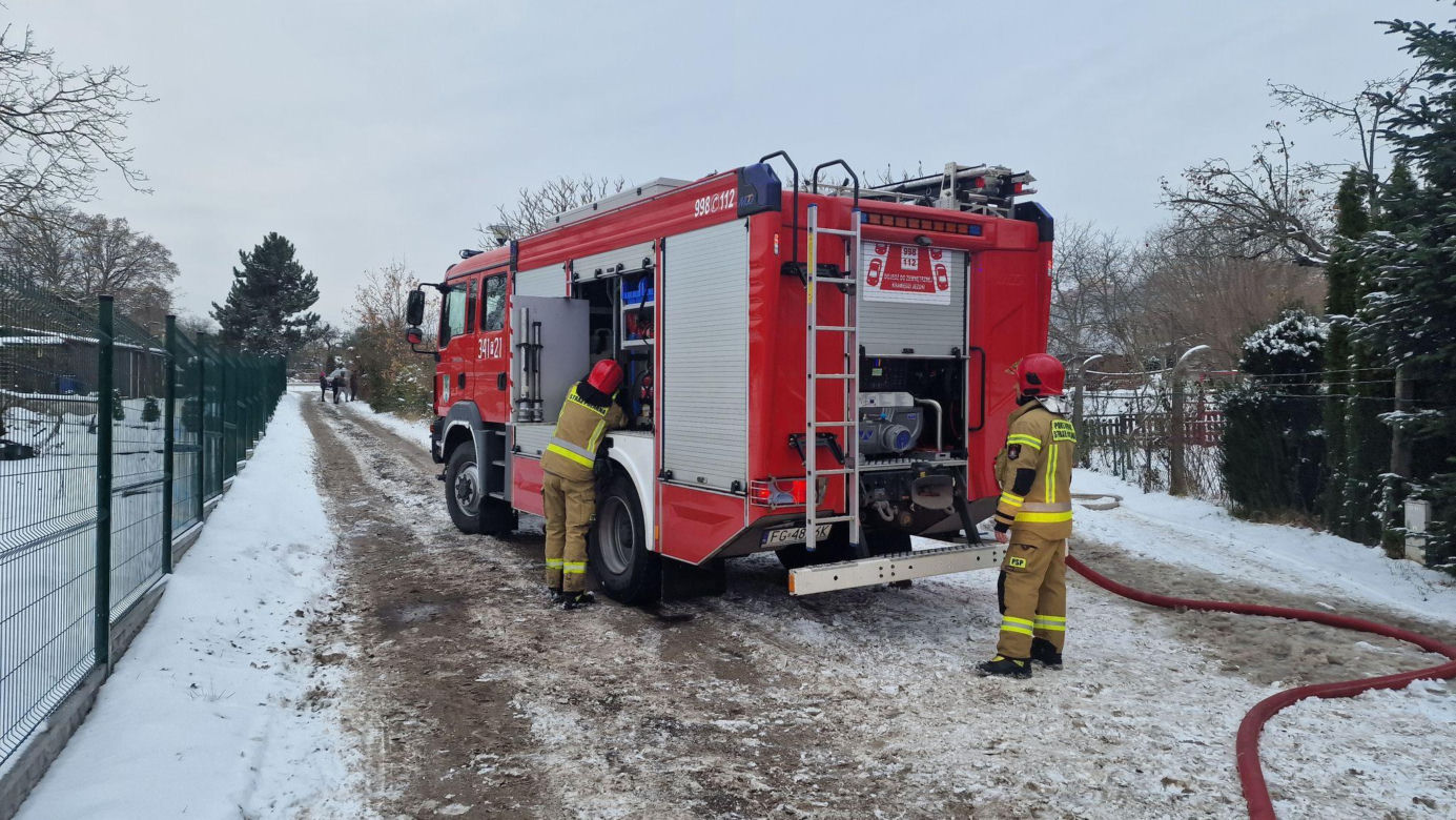 Pożar na działkach w Zielonej Górze