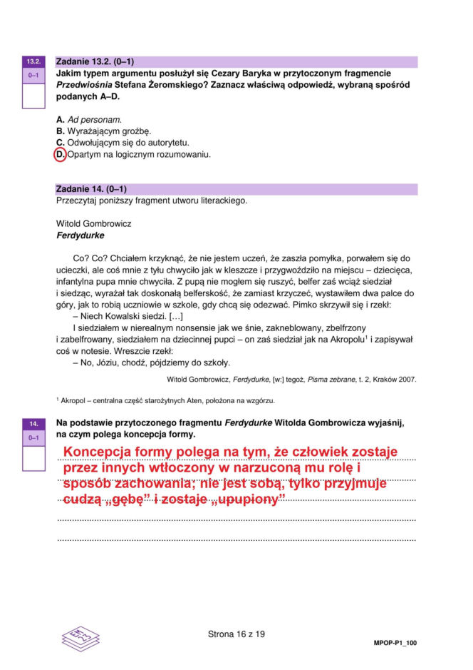 Matura 2026 z języka polskiego: odpowiedzi do wszystkich zadań z arkusza CKE 4.05.2026