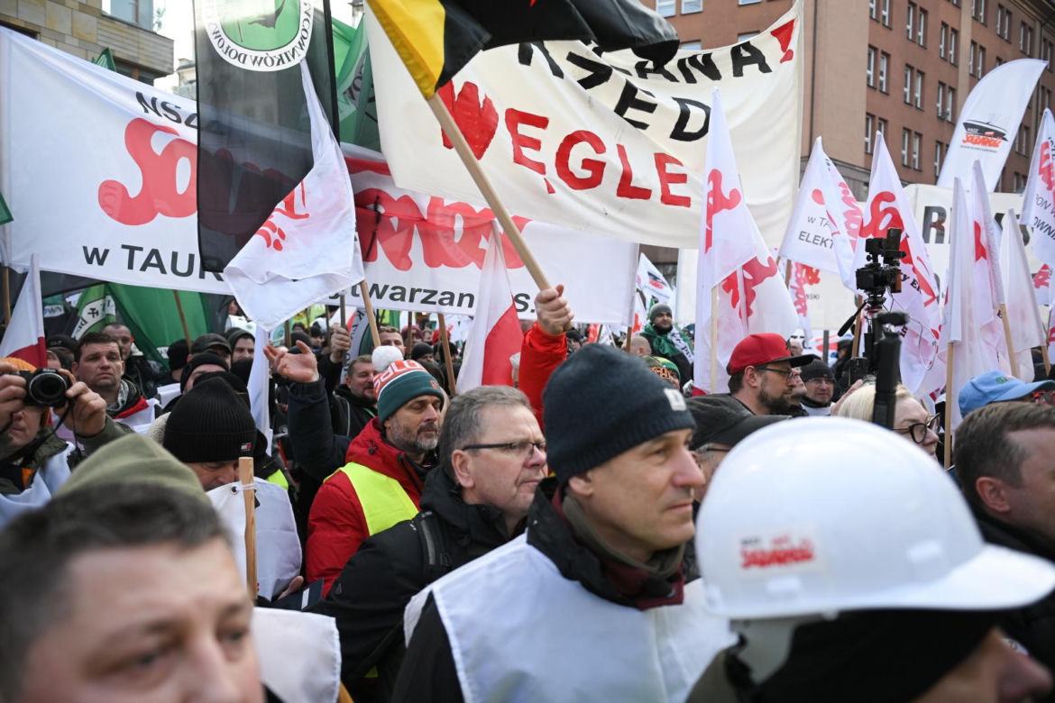 Protest górników i energetyków w Warszawie