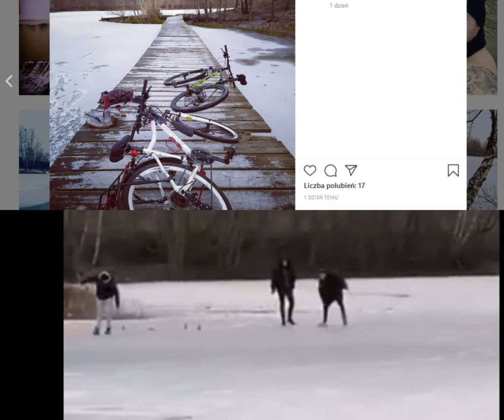 Gliwice: Urządzili sobie ślizgawkę na zamarzniętym jeziorze. Pojawiło się nagranie. O krok od tragedii! [WIDEO]