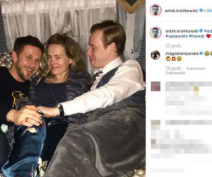 Antek Królikowski pochwałił się zdjęciem w obrączce, z Magdą Lamparską i  Maćkiem Nawrockim