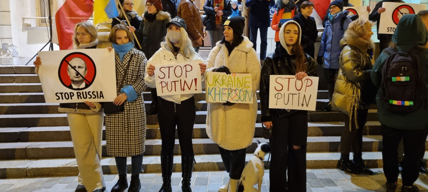Lublin: protest wobec rosyjskiej agresji na Ukrainę