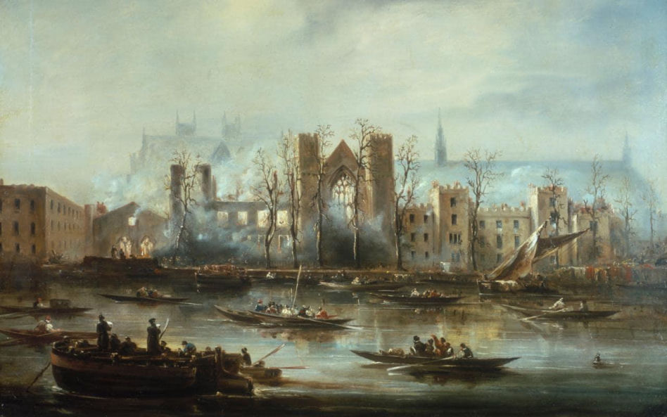 The Palace of Westminster from the River after the Fire of 1834