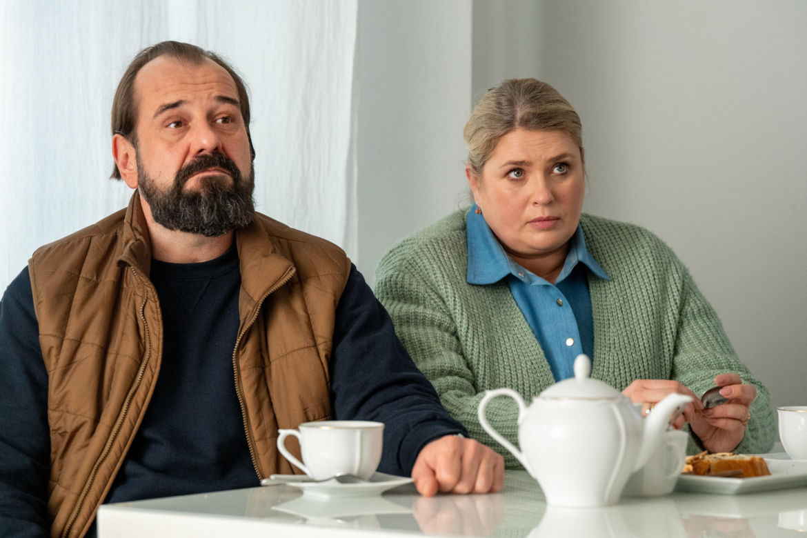 Barwy szczęścia odc. 3391. Aldona (Elżbieta Romanowska), Borys (Jakub Wieczorek)