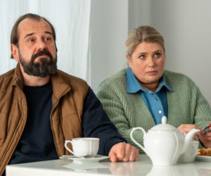 Barwy szczęścia odc. 3391. Aldona (Elżbieta Romanowska), Borys (Jakub Wieczorek)