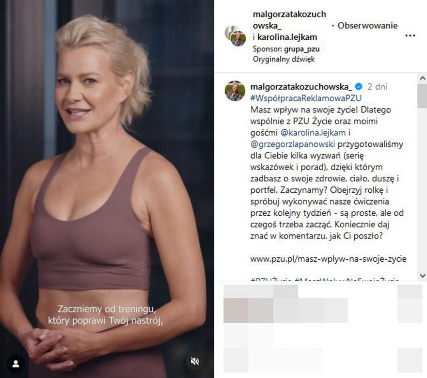 Małgorzata Kożuchowska pokazała brzuch