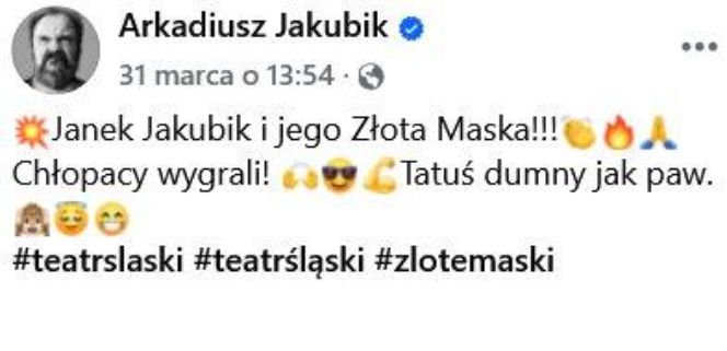 Wielki triumf w rodzinie Arkadiusza Jakubika. Syn zachwycił wszystkich