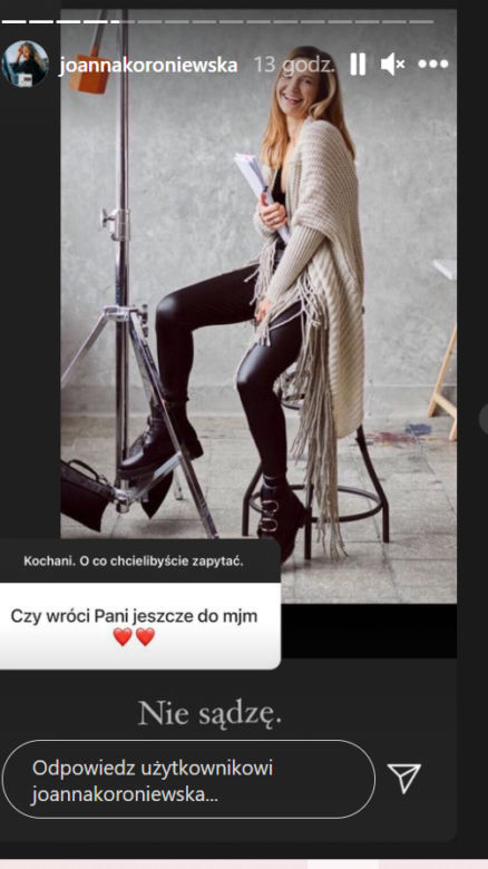 M jak miłość. Joanna Koroniewska Instagram 
