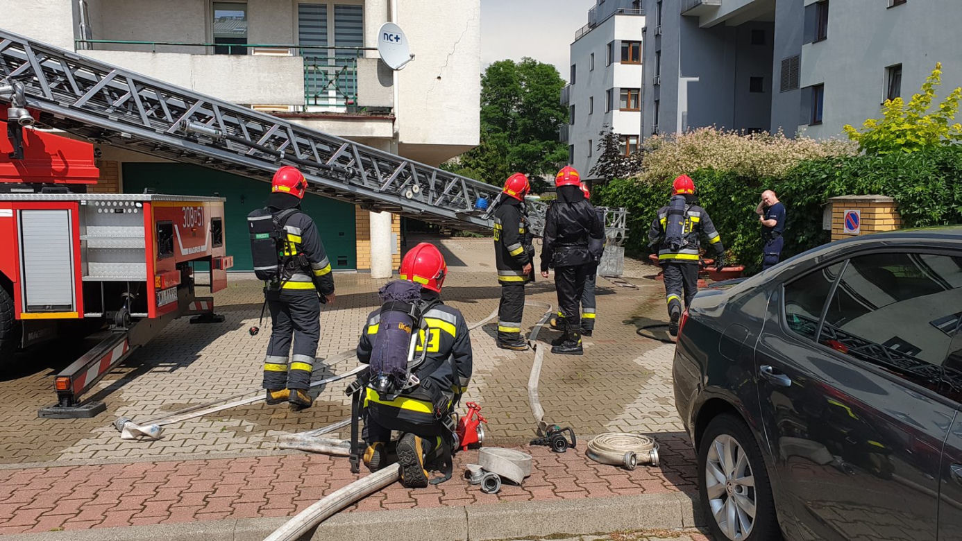 Pożar balkonu przy ulicy Międzyborskiej