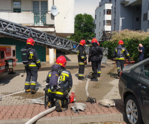 Pożar balkonu przy ulicy Międzyborskiej