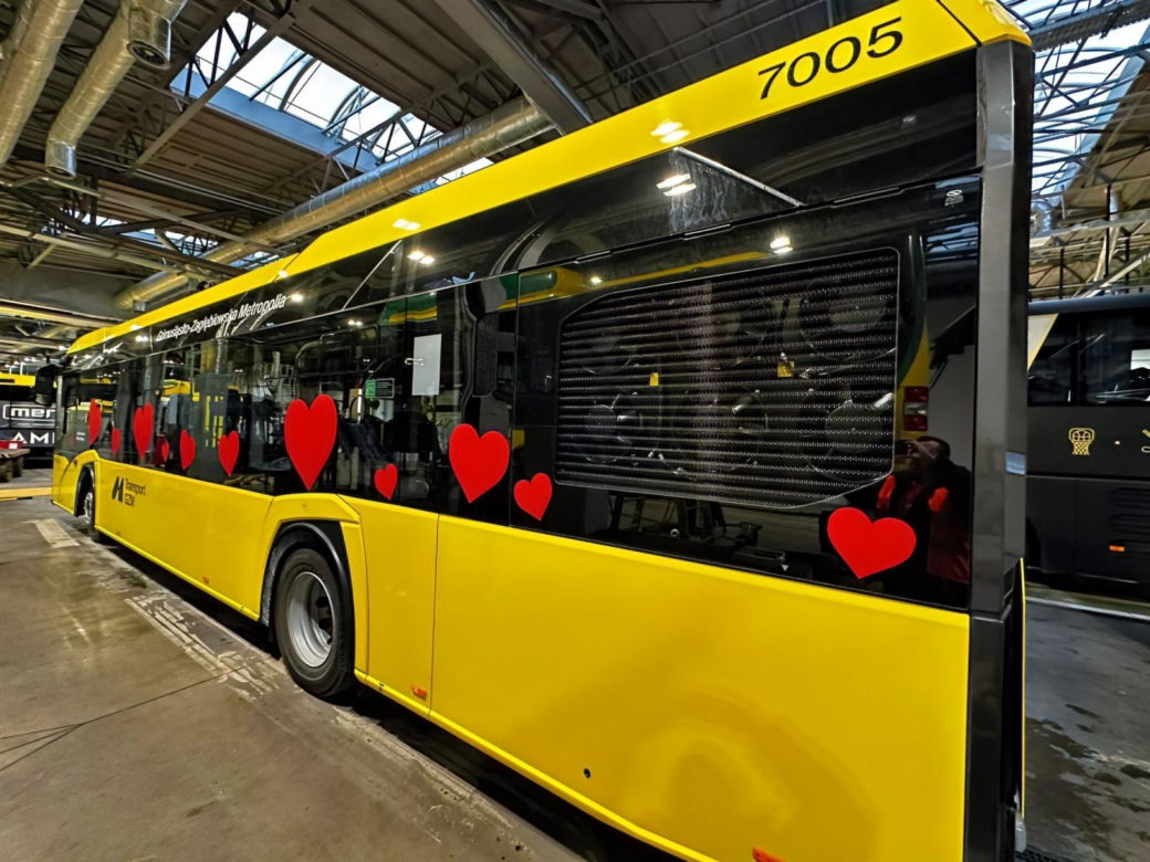 Walentynkowy autobus w Bieruniu 