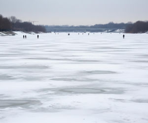 Zamarznięta Motława. Co uwiecznił premier Donald Tusk?