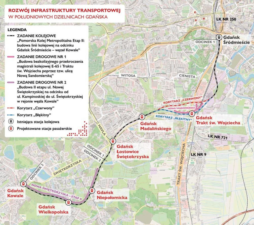 PKM Południe – mapa