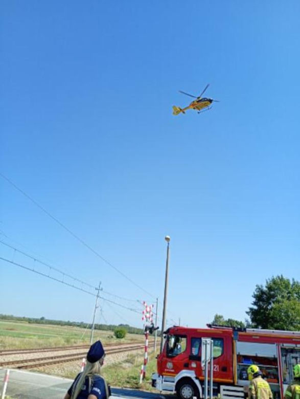 Wypadek na przejeździe kolejowym w Sokolnikach Suchych