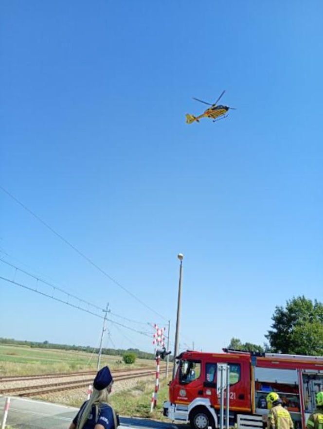 Wypadek na przejeździe kolejowym w Sokolnikach Suchych