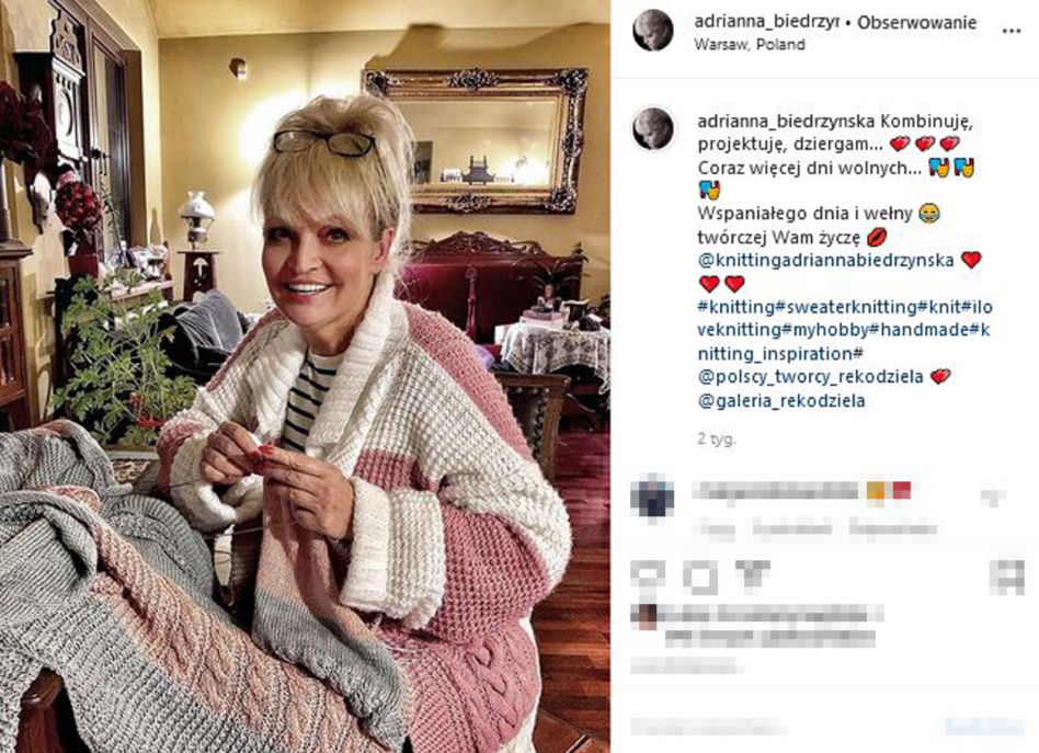 Biedrzyńska dzierga swetry na drutach