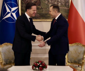 Rutte na spotkaniu z Nawrockim