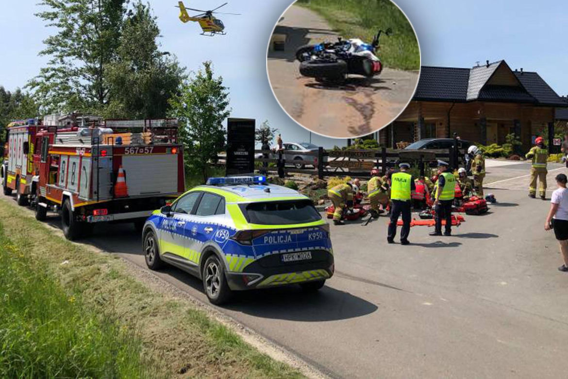 Wypadek motocyklistów w Baryczce