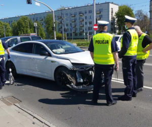 Wypadek na rondzie Schumana w Warszawie
