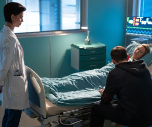 Na dobre i na złe odc. 992. Blanka (Pola Gonciarz), pacjentka Daria (Kamila Najduk) i jej mąż Rafał (Łukasz Szczepanowski)