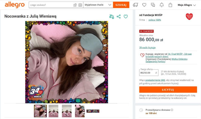 Najciekawsze aukcje gwiazd dla WOŚP. Sprawdź, co można wylicytować