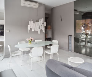 Salon w szarości i bieli