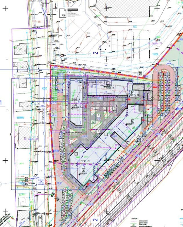 Tak wygląda rzut z góry na inwestycję pt. apartamenty na wynajem przy ul. Jankego w Katowicach