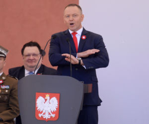 Warszawa. Święto Narodowe Trzeciego Maja. Para prezydencka na Placu Zamkowym w Warszawie