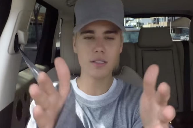 Justin Bieber w samochodzie