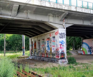 Trójwymiarowy mural przypomina o dawnej świetności linii kolejowej do Polic