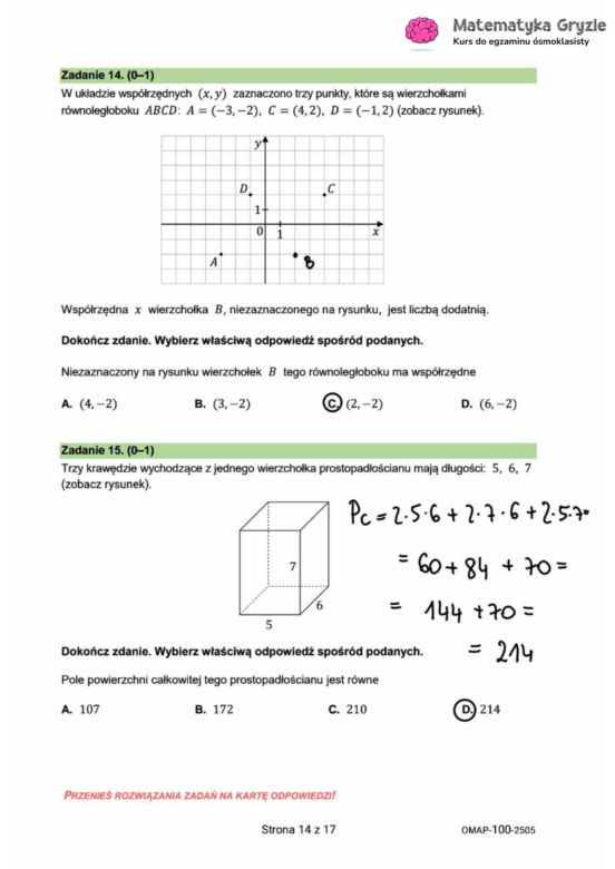 Egzamin ósmoklasisty 2025 - matematyka