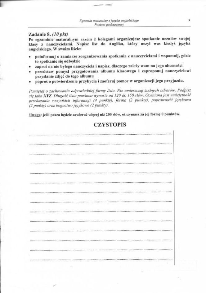 MATURA 2012, ANGIELSKI PODSTAWOWY: ARKUSZE, PYTANIA, ODPOWIEDZI